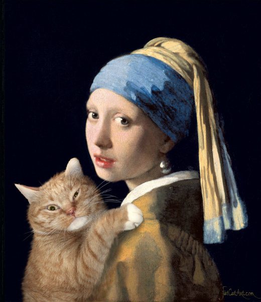 デブ猫ちゃん、 名画の主人公に扮す: 記録庫 ・ イタリア・絵に
